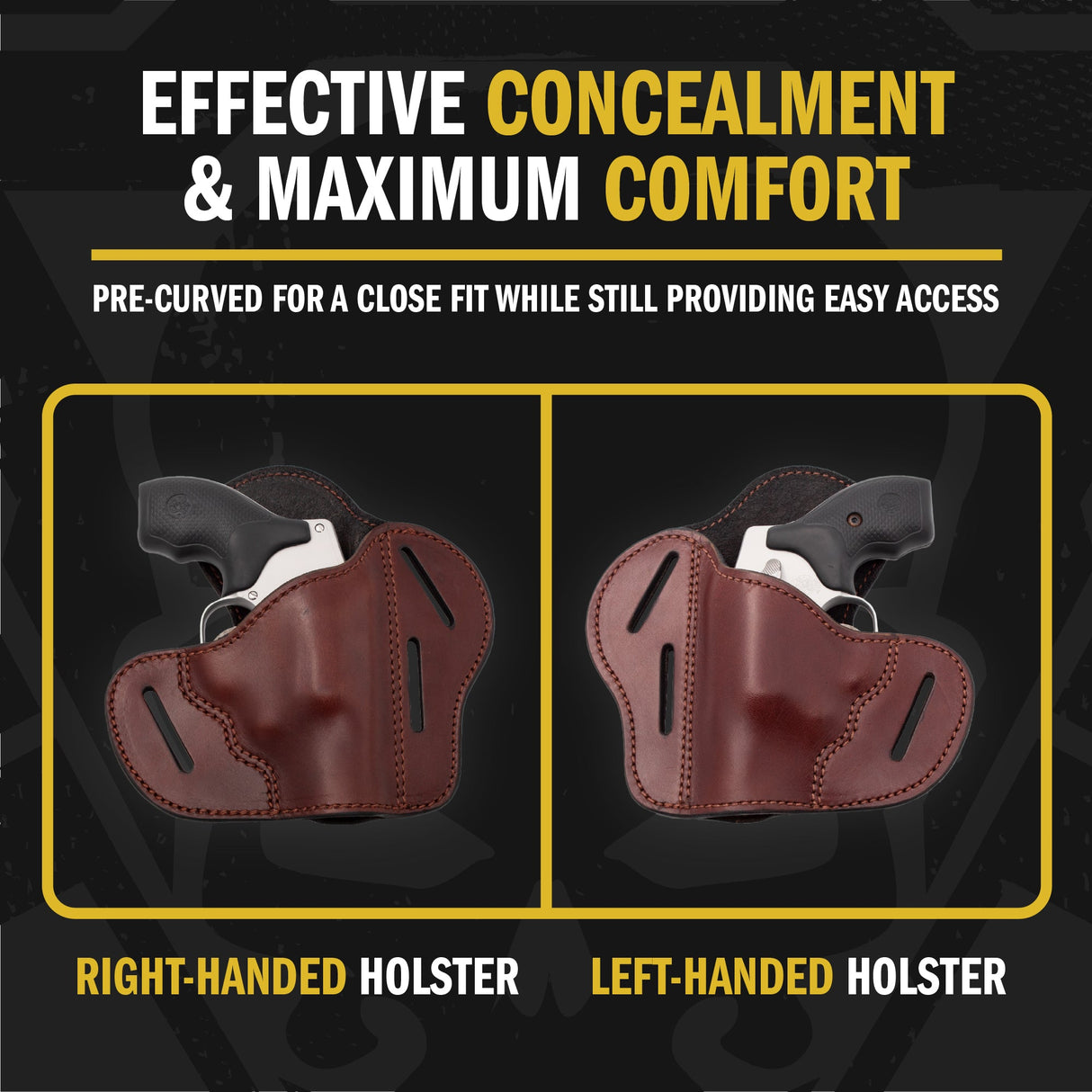 The Ultimate Leather Gun Holster | 3 Slot Pancake Style Belt Holster | Handmade in the USA! | J-Frame & 38 special - Lifetime Warranty