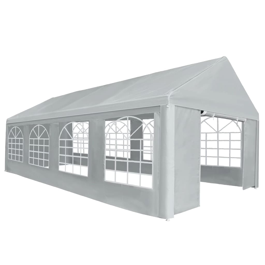 vidaXL Party Tent Outdoor Canopy Tent with Sidewalls Patio Gazebo Shelter Gray-5