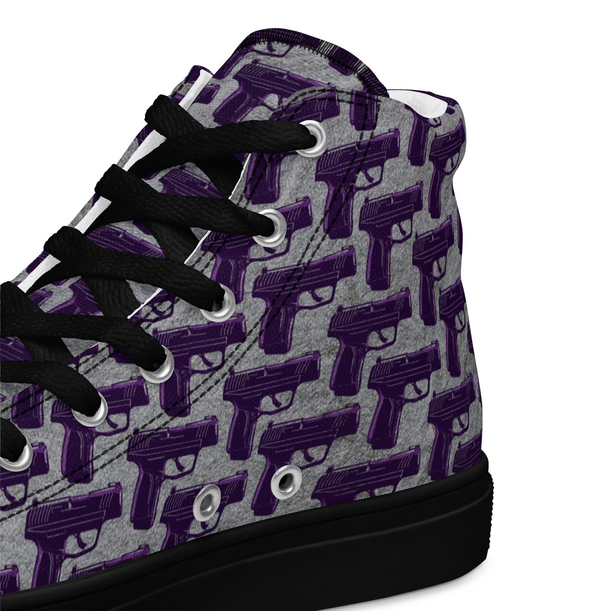 Purple Pistol Palooza High Top Canvas Shoes