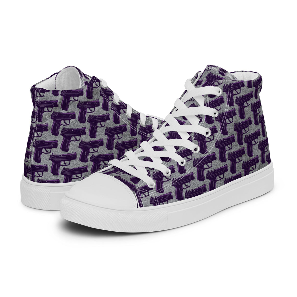 Purple Pistol Palooza High Top Canvas Shoes