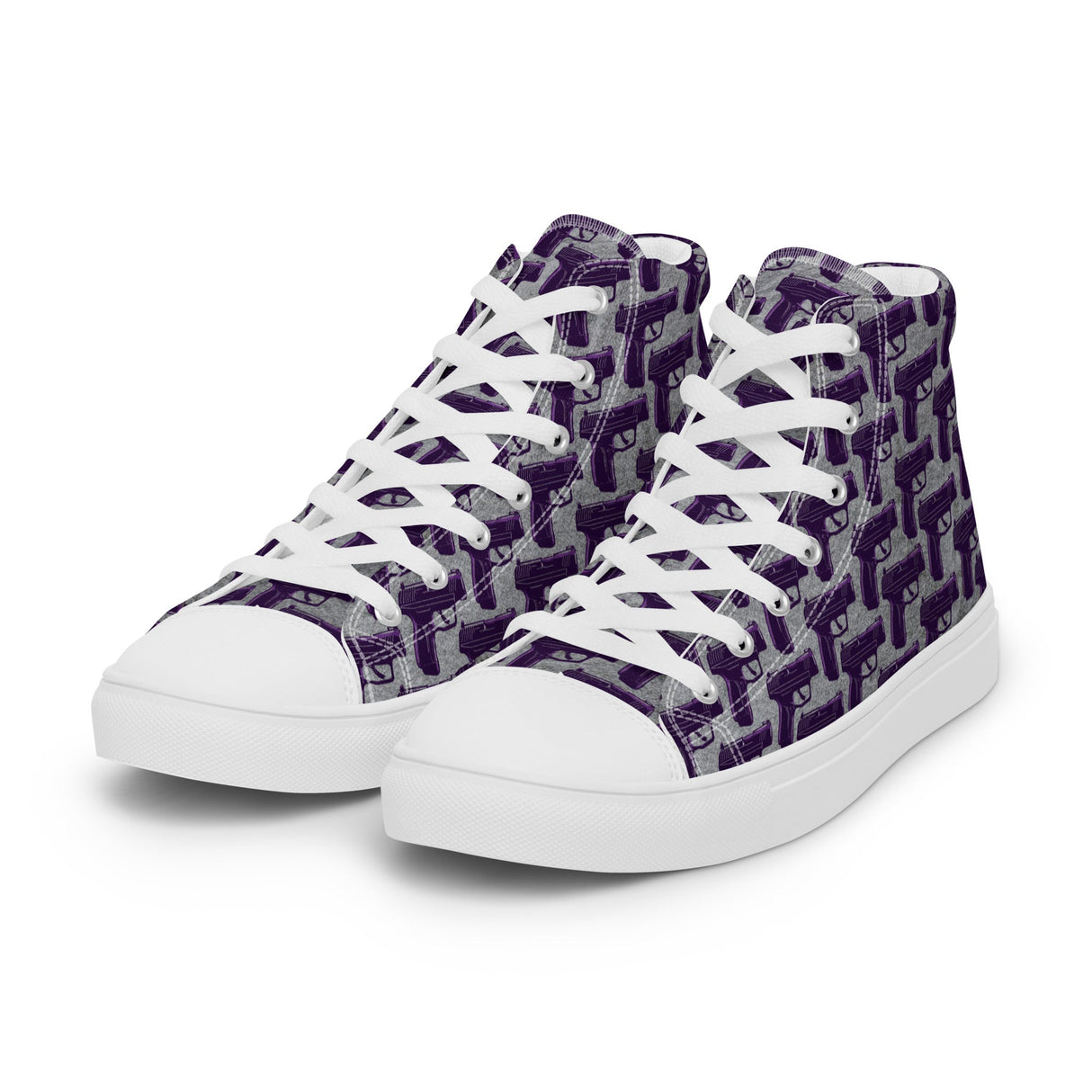 Purple Pistol Palooza High Top Canvas Shoes