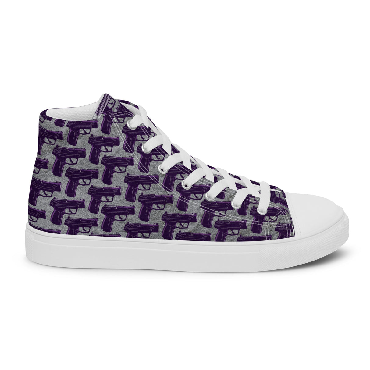 Purple Pistol Palooza High Top Canvas Shoes