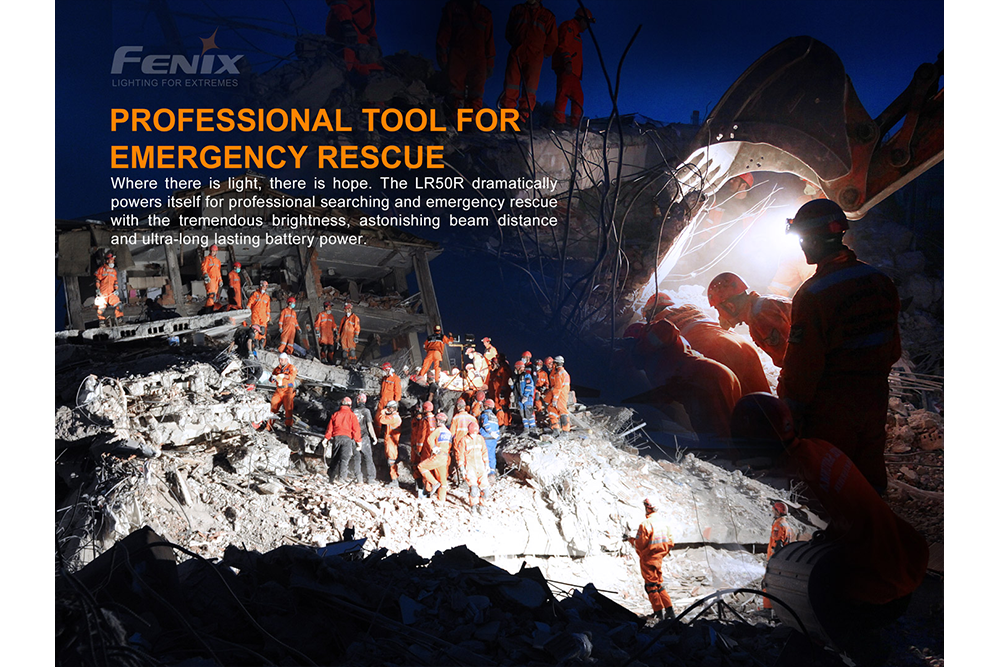Fenix LR50R Multifunctional LED Search Light 12000 Lumens Long Range Beam For Rescue Pros And Outdoor Enthusiasts