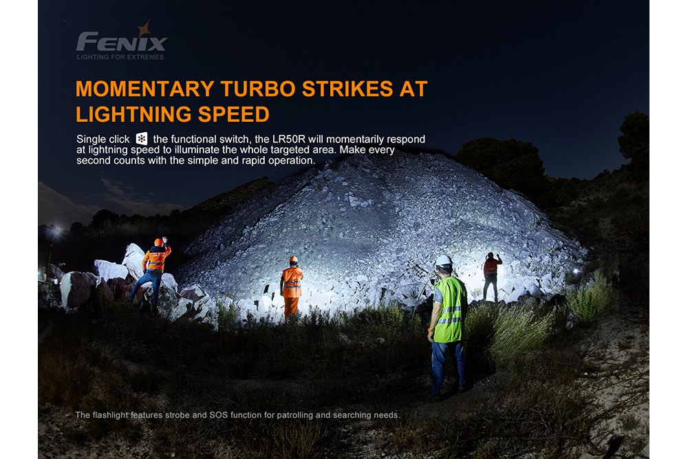 Fenix LR50R Multifunctional LED Search Light 12000 Lumens Long Range Beam For Rescue Pros And Outdoor Enthusiasts