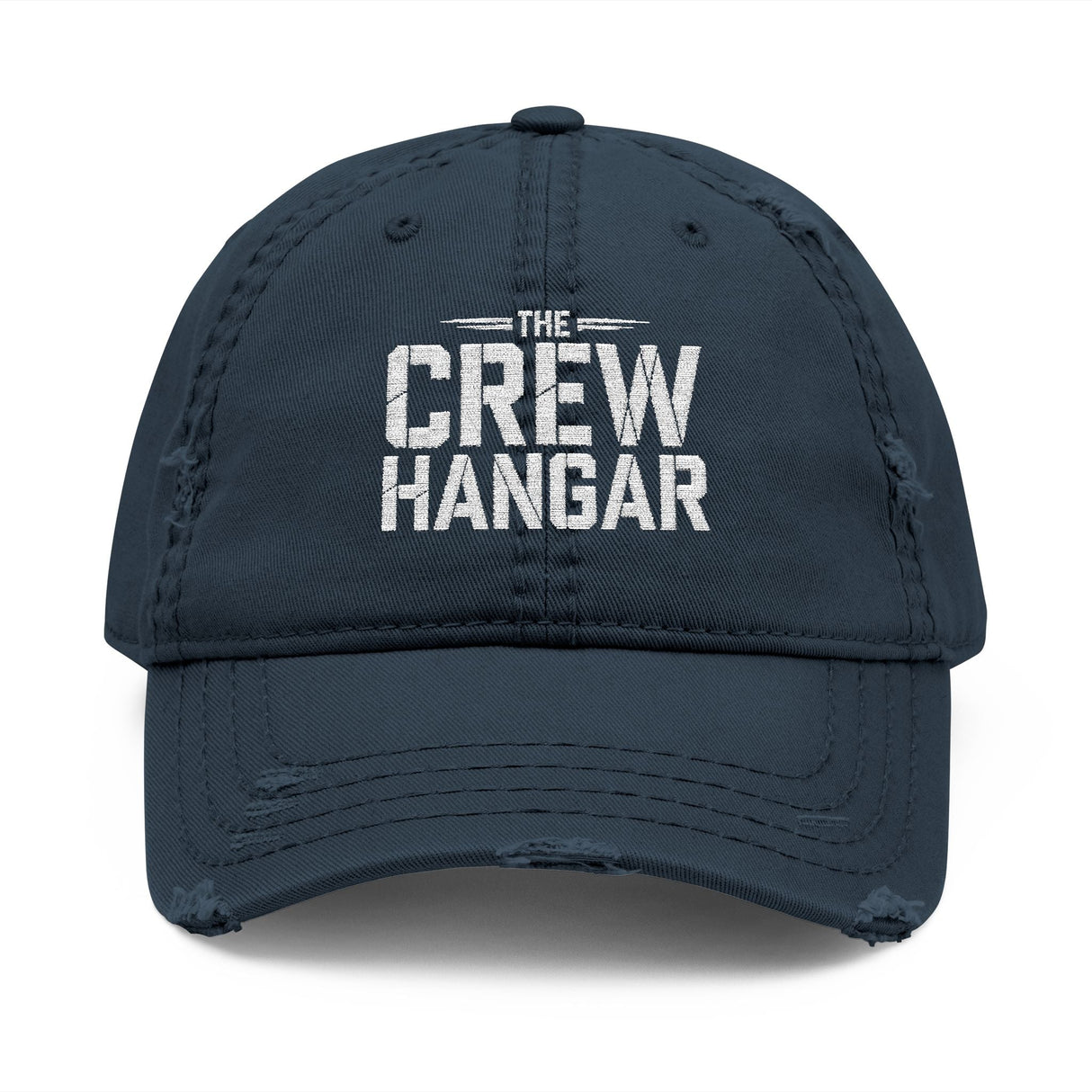 The Crew Hangar Distressed Embroidered Dad Hat Unisex Casual Vintage Cap For Everyday Wear