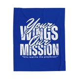 Elevate Plush Blanket Inspirational Velveteen Edition Your Wings Our Mission By The Crew Hangar For Aviation Enthusiasts