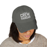 The Crew Hangar Distressed Embroidered Dad Hat Unisex Casual Vintage Cap For Everyday Wear