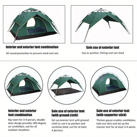 Waterproof Oval Pop-Up Camping Tent - Outdoor Survival-3