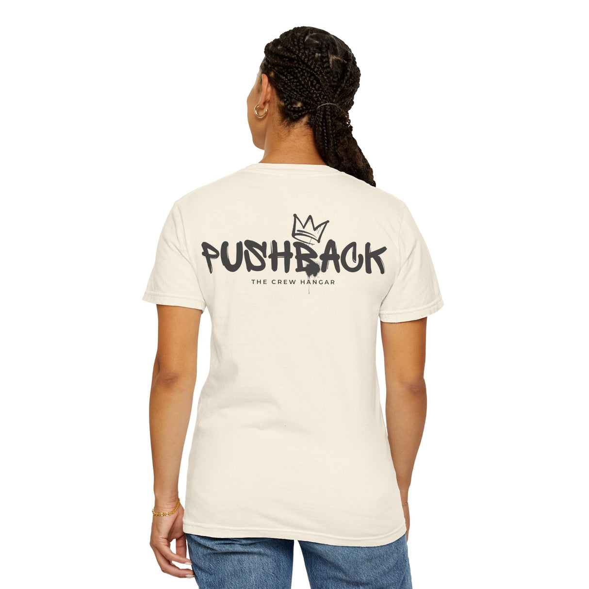 Pushback Vintage Crown Tee The Crew Hangar Edition Garment Dyed Comfort Bold Back Crown Logo For Streetwear Fans