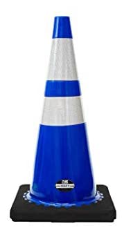 Traffic Cones 28 Inch Blue PVC With Black Base And Reflective Collar For Construction Sites Set Of 16 The Crew Hangar