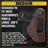 The Defender Leather IWB Holster | Fits Glock 42 | P365 | Hellcat | Lifetime Warranty | Made in USA