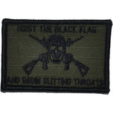 Hoist The Black Flag and Begin Slitting Throats Jolly Roger - 2x3 Patch