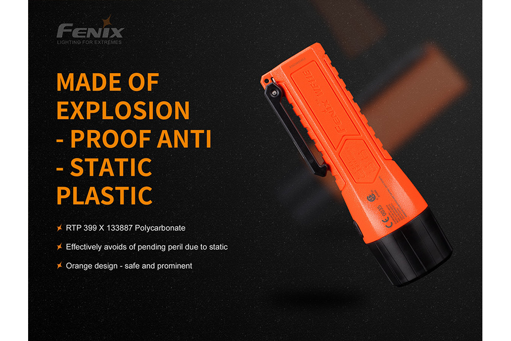 Fenix WF11E Intrinsically Safe Flashlight For Hazardous Areas Zone 0 1 2 Dust Gas 200 Lumens For Industrial Technicians