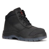 Rockrooster Crisson Side Zip Steel Toe Leather Work Boots For Construction Crews