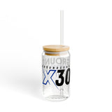 Sipper Glass GroundComm X30 16oz With Bamboo Lid And Tritan Straw By The Crew Hangar For Beverage Enthusiasts