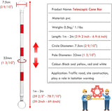 Retractable Traffic Cone Bar The Crew Hangar Ultra Visible Reflective Poles 3.3 To 6.6 Ft For Public Areas Pack 10 To 50