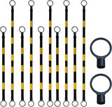 Retractable Traffic Cone Bar The Crew Hangar Ultra Visible Reflective Poles 3.3 To 6.6 Ft For Public Areas Pack 10 To 50