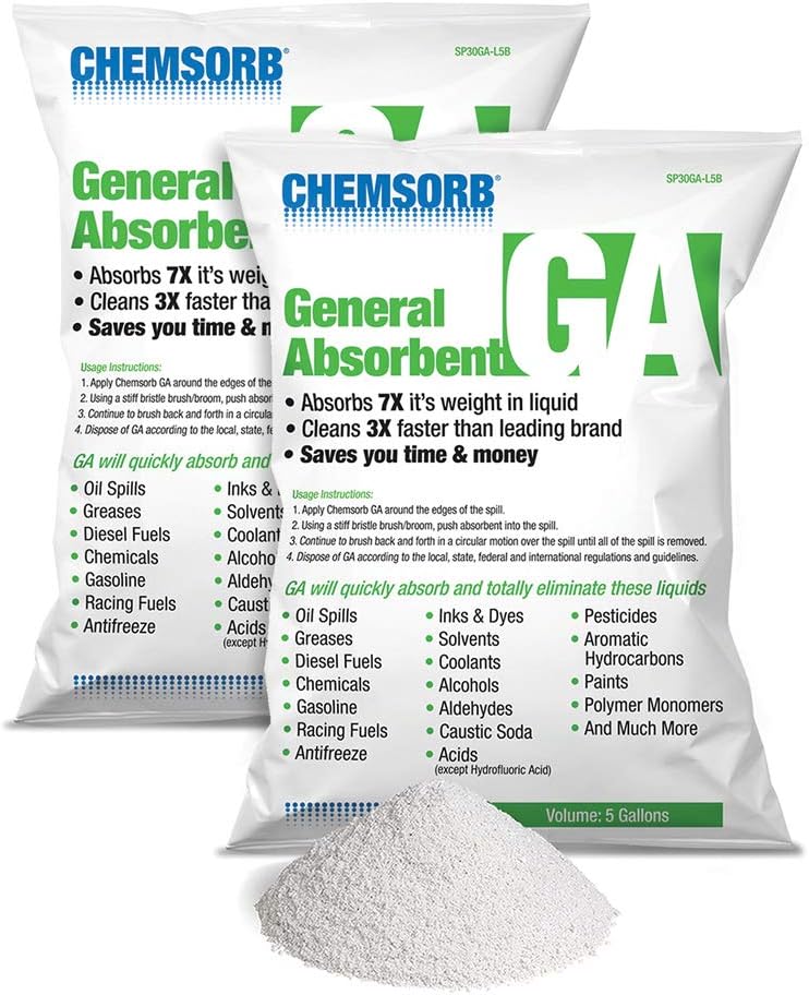 General Absorbent GA Lightweight Fast Acting 5 Gallon Bag 2 Pack For Industrial Facilities The Crew Hangar