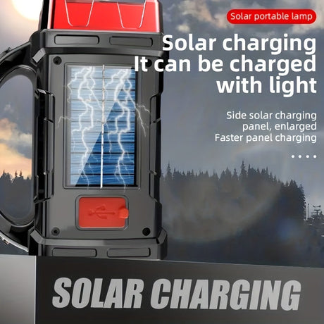 Portable LED Solar Camping Lantern Rechargeable Flashlight-4