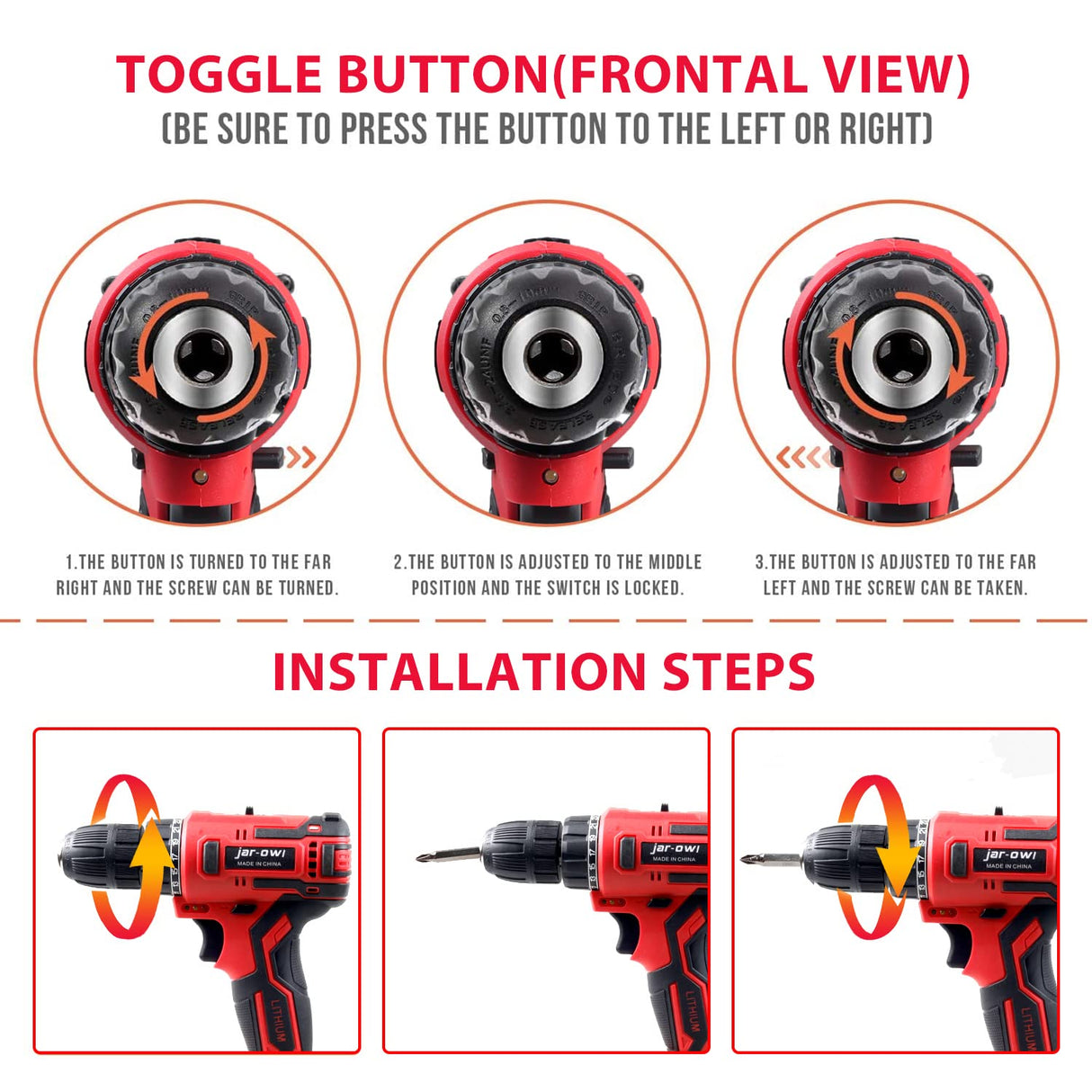 Cordless Drill Kit 21V Jar Owl With 350 Inch Pound Torque And 0-1350 RPM Variable Speed For DIYers