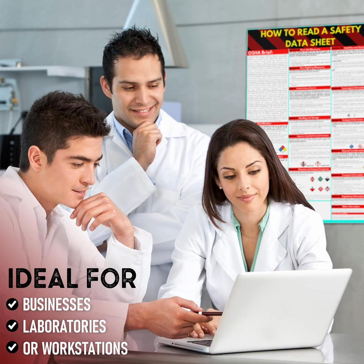 Safety Data Sheet Poster SDS MSDS Readable 24x36 UV Coated Sign For OSHA HMIS Compliance The Crew Hangar