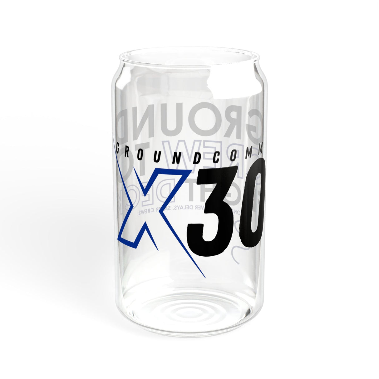 Sipper Glass GroundComm X30 16oz With Bamboo Lid And Tritan Straw By The Crew Hangar For Beverage Enthusiasts