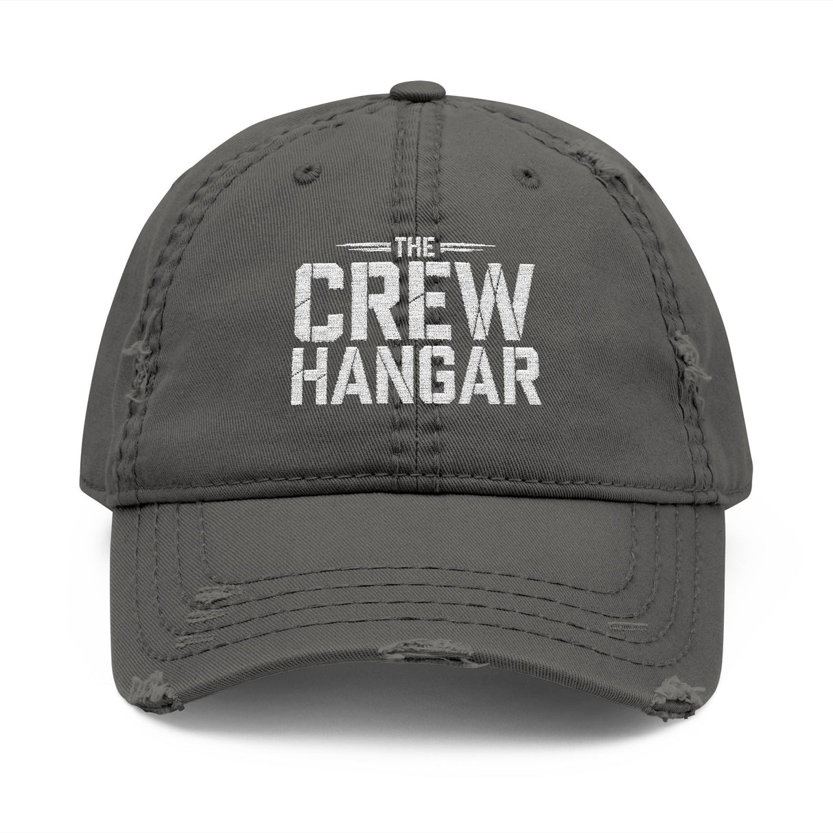 The Crew Hangar Distressed Embroidered Dad Hat Unisex Casual Vintage Cap For Everyday Wear