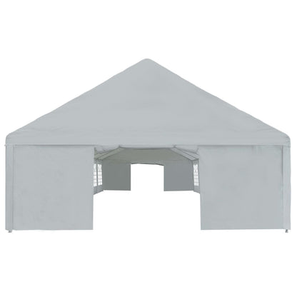 vidaXL Party Tent Outdoor Canopy Tent with Sidewalls Patio Gazebo Shelter Gray-3