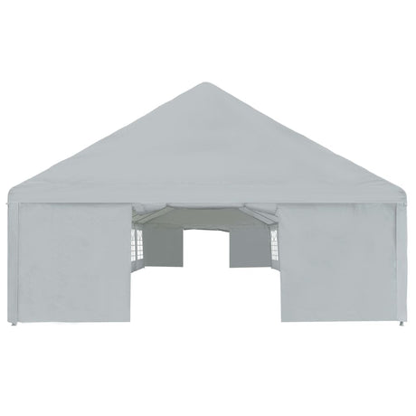 vidaXL Party Tent Outdoor Canopy Tent with Sidewalls Patio Gazebo Shelter Gray-3