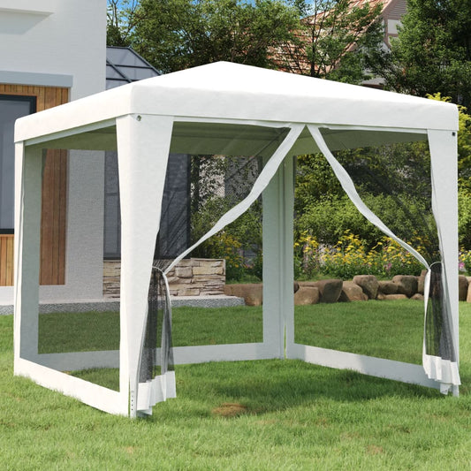 vidaXL Party Tent Outdoor Canopy Tent Gazebo Marquee with 4 Mesh Sidewalls-30