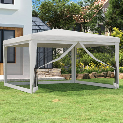 vidaXL Party Tent Outdoor Canopy Tent Gazebo Marquee with 4 Mesh Sidewalls-31
