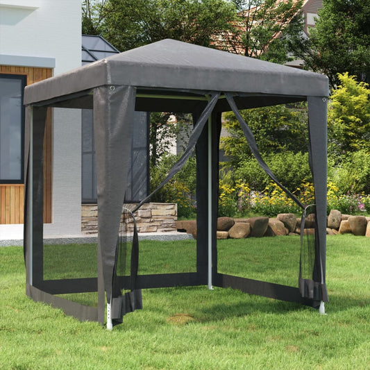 vidaXL Party Tent Outdoor Canopy Tent Gazebo Marquee with 4 Mesh Sidewalls-10