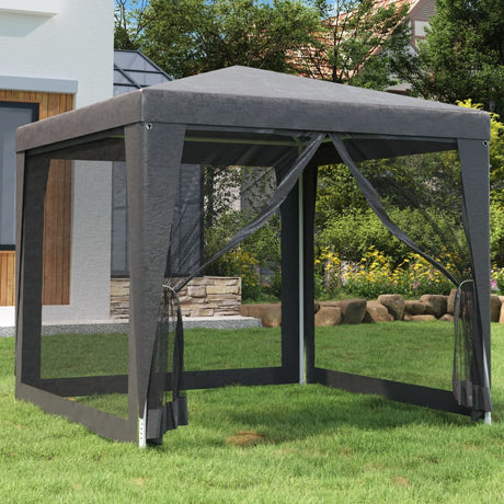 vidaXL Party Tent Outdoor Canopy Tent Gazebo Marquee with 4 Mesh Sidewalls-9