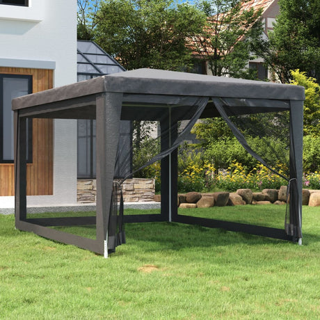 vidaXL Party Tent Outdoor Canopy Tent Gazebo Marquee with 4 Mesh Sidewalls-7