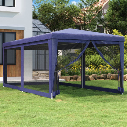 vidaXL Party Tent Outdoor Canopy Tent Gazebo Marquee with 4 Mesh Sidewalls-15