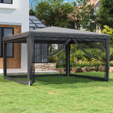 vidaXL Party Tent Outdoor Canopy Tent Gazebo Marquee with 4 Mesh Sidewalls-11