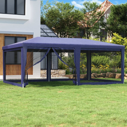 vidaXL Party Tent Outdoor Canopy Tent Gazebo Marquee with 4 Mesh Sidewalls-12