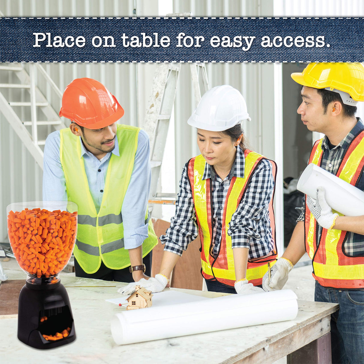 The Crew Hangar Foam Ear Plugs Dispenser Wall Mount 500 Pairs Refillable Station Industrial Safety