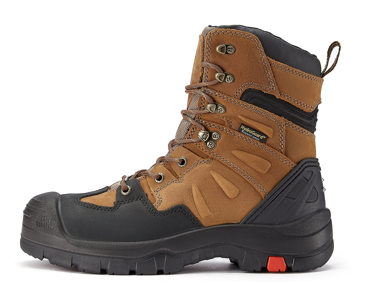 Rockrooster 8 Inch Woodland Brown Composite Toe Work Boots For Men Durable Protection And Comfort