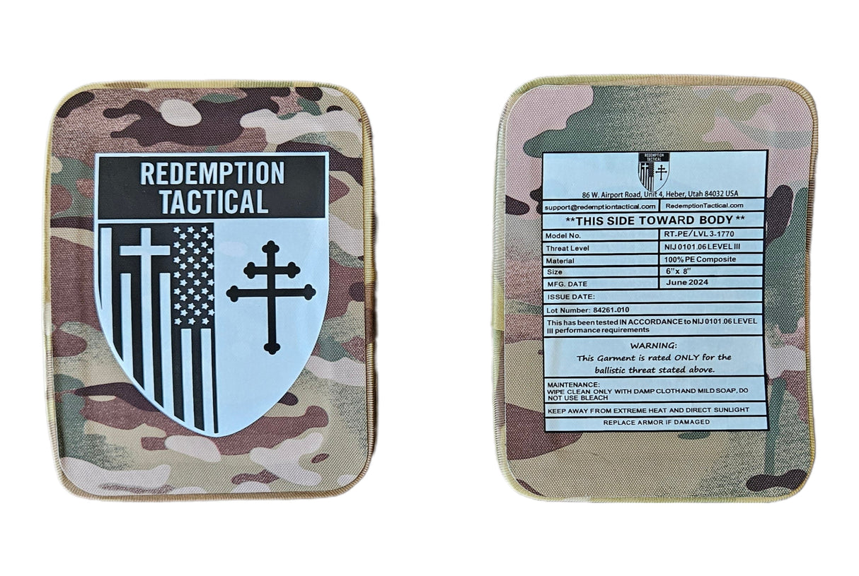 (PAIR) Level III 6x8" Side Plates (Lightweight PE Material)