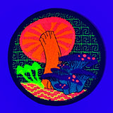 Blacklight Dark Blacklight Mushrooms Velvet Patch - Amp Up Your Gear with Trippy, Eye-Catching Fluorescent Thread Magic