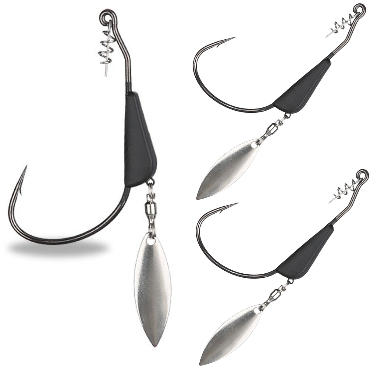 Reaction Tackle Bladed/Tungsten Weighted Swimbait Hooks- 3-Pack