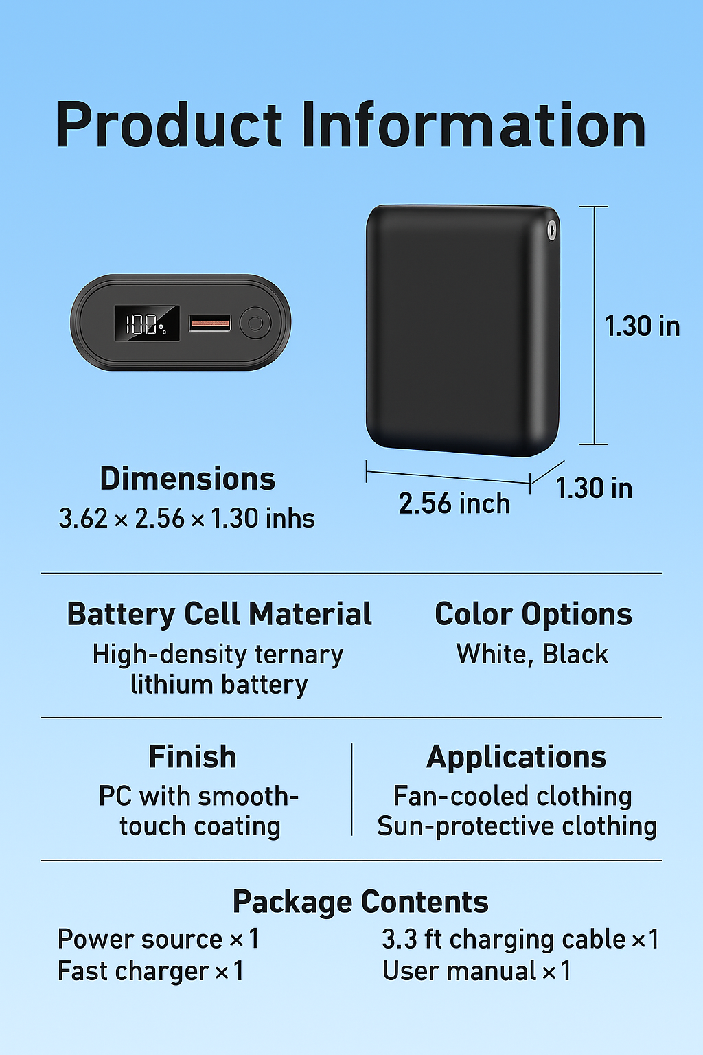 LITEGUEST™ 20,000mAh Ultra-Compact Fast Charging Power Bank – 22.5W USB-C