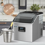 Silver Stainless Ice Maker 48 Lbs Self Clean LCD-Adventure