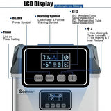 Silver Stainless Ice Maker 48 Lbs Self Clean LCD-Adventure