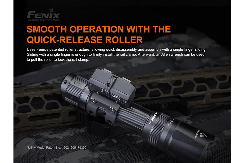 Fenix ALG 16 M Lok Rail Mount For Tactical Rifles With Quick Release Roller Durable Aluminum