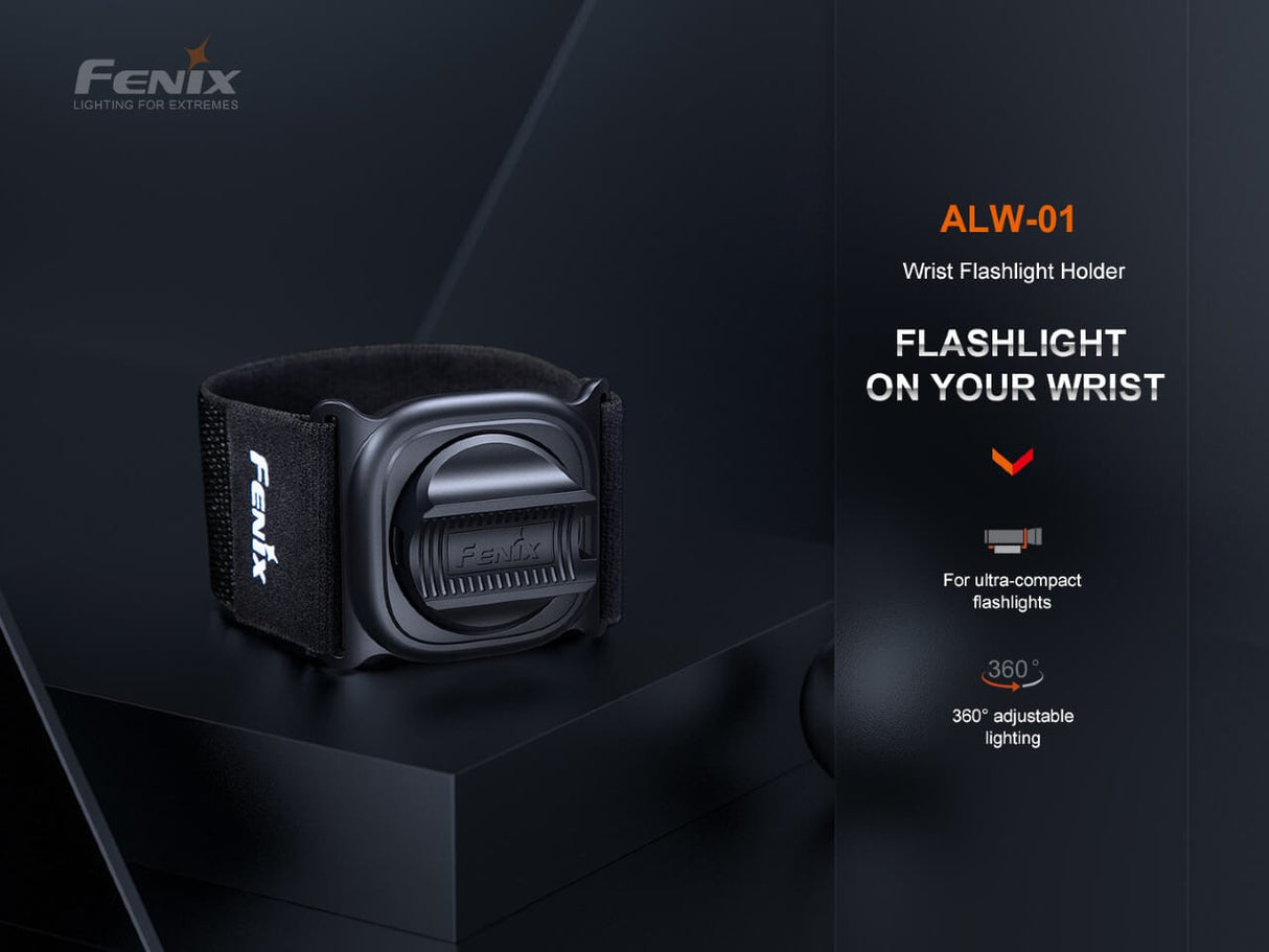 Fenix ALW 01 Wrist Flashlight Holster Hands Free 360 Degree Adjustable For Outdoor Enthusiasts Durable Nylon