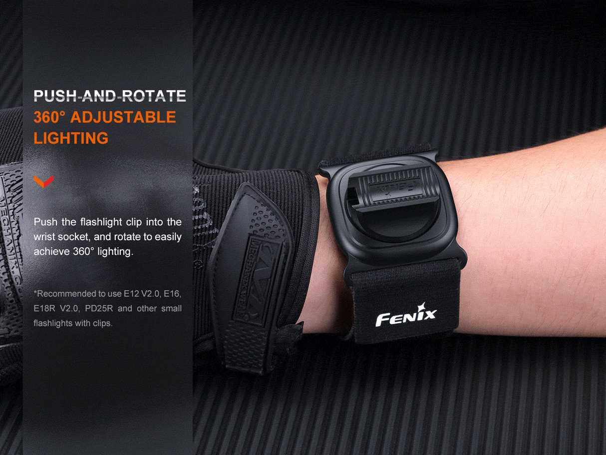 Fenix ALW 01 Wrist Flashlight Holster Hands Free 360 Degree Adjustable For Outdoor Enthusiasts Durable Nylon