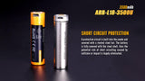 Fenix ARB-L18-3500U 18650 Battery USB Rechargeable High Capacity 3500mAh for High Performance Flashlights