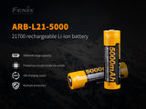 Fenix ARB-L21-5000 V2 21700 Rechargeable Battery For Extended Runtime And High Lumen Output For Flashlight Enthusiasts